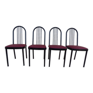 4 chaises métal avec - bordeaux