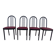 4 metal chairs with burgundy imitation leather seats from the Souvignet brand