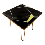 Table basse en laiton et verre