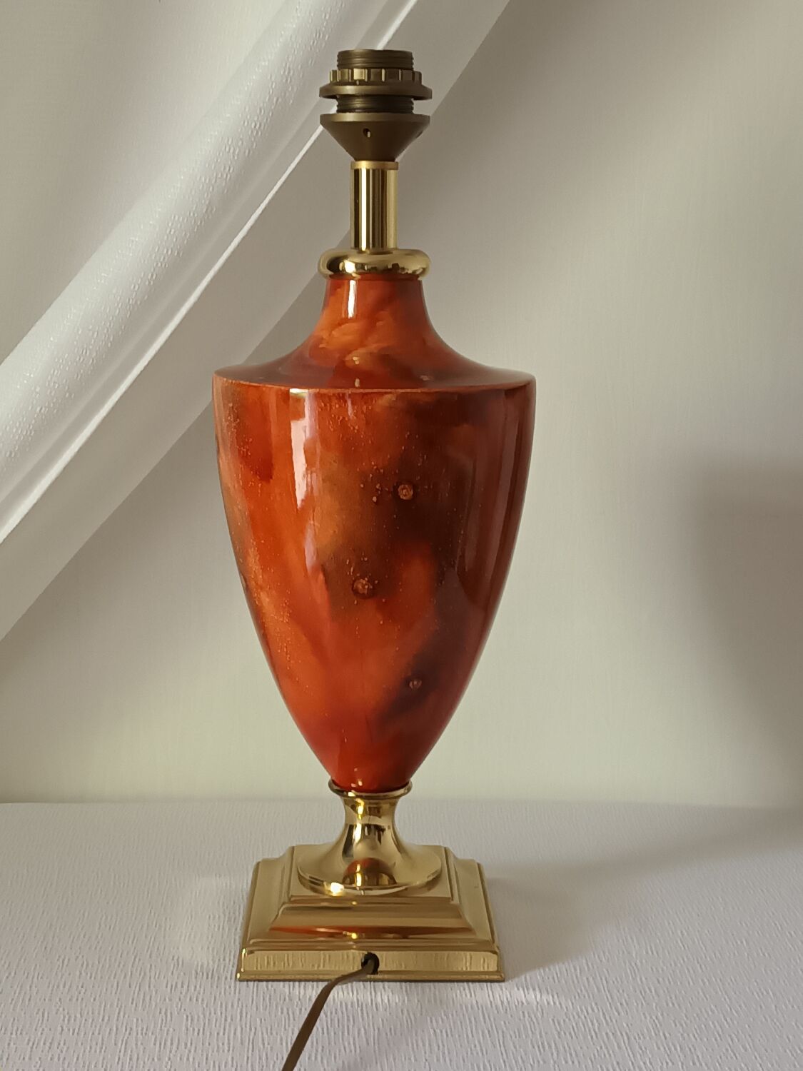 Vintage ceramic baluster lamp foot