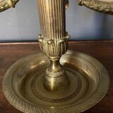 Lamp bouillotte bronze lampshade in sheet style empire mid-twentieth