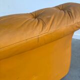 Grand canapé lounge vintage rembourré avec dossier, années 1970