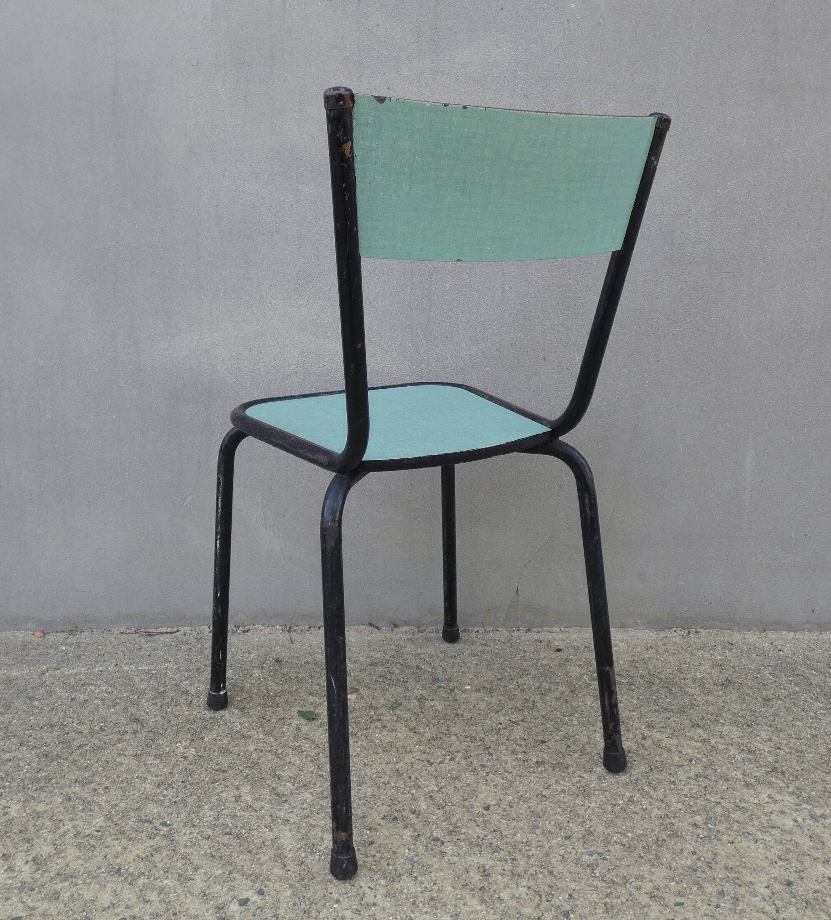 6 chaises en formica vert mint design vintage
