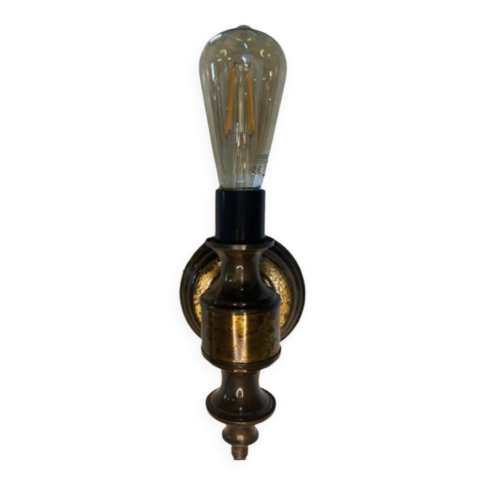 Lámpara de pared vintage de latón dorado, años 60