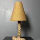 Midcentury French brutalist rope table lamp in the style of Audoux & Minet