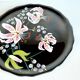 LONGWY PLATTER WITH LILIES signed L. VALENTI