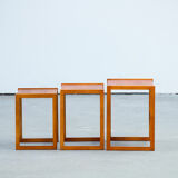 Tables basse gigogne scandinave en teck