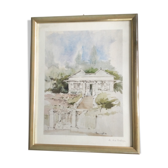 Watercolour by Fr. Hennequet - Reunion Island