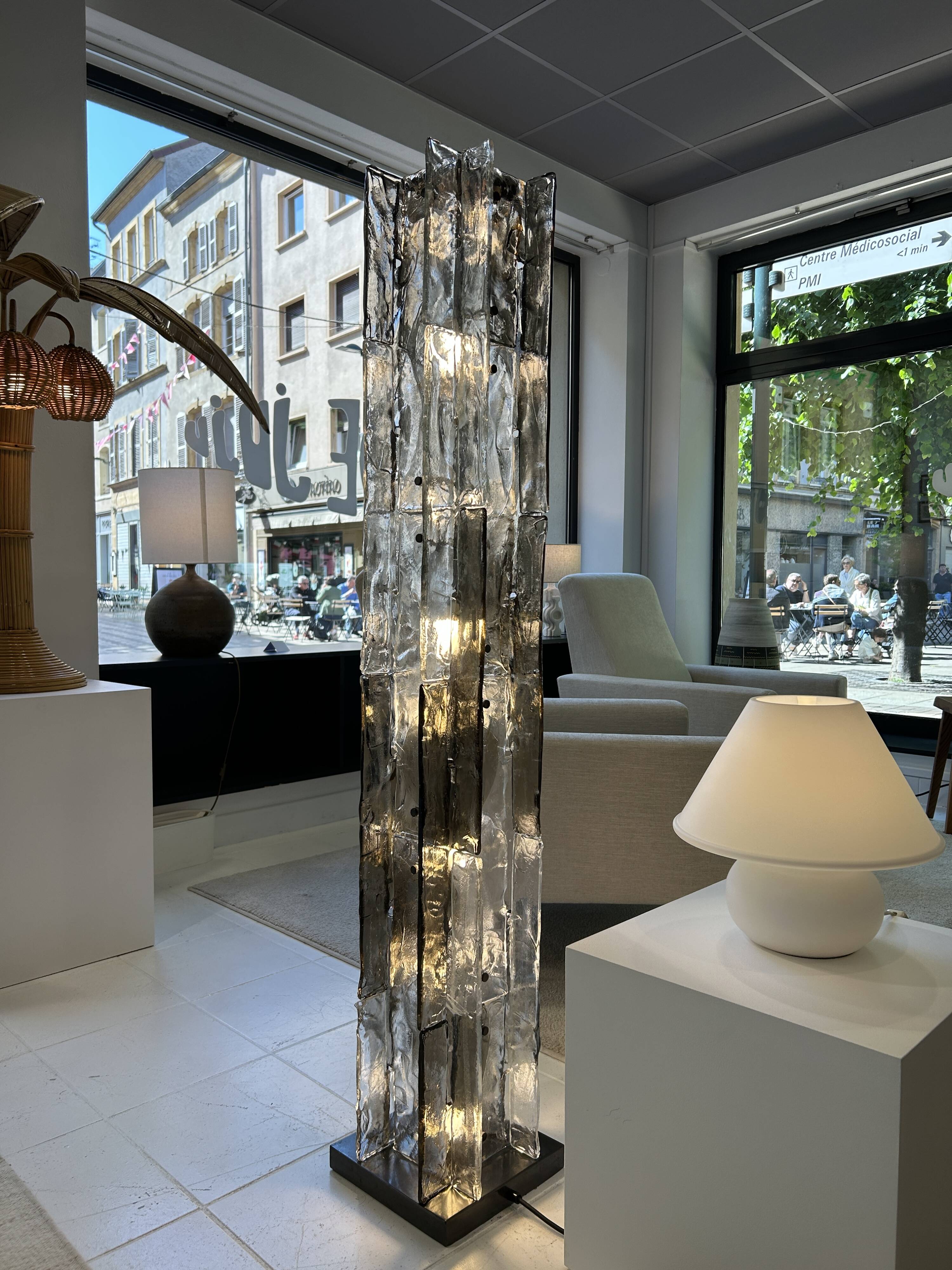 Murano glass floor lamp, Mazzega 1970s