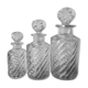 Trio de flacons cristal Baccarat modèle Bambou , vers 1910