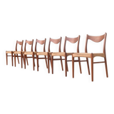 Arne Wahl Iversen set of six dining chairs in teak Glyngore Denmark 1960