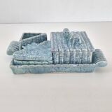 Ensemble a tabac ceramique bleue vintage 1950 italien 50s 1950s rockabilly