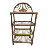Vintage rattan shelf – 60s/70s style – fan pattern