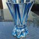 Large blue crystal vase