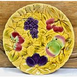 Old Sarreguemines barbotine fruit bowl salad bowl circa 1920