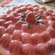Vintage dessert plate in glazed ceramic with strawberry design, 1950s-1970s.