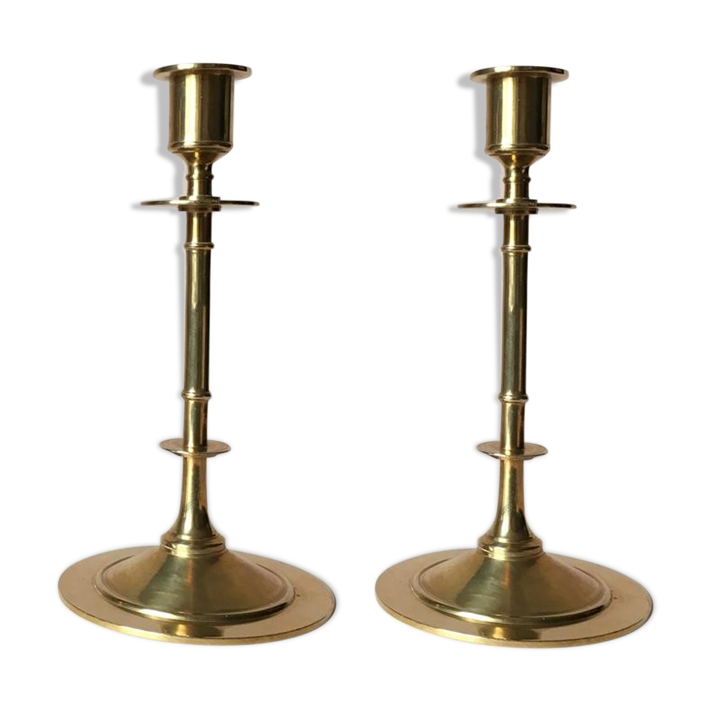 Vintage brass candle holders from Grillby Metallfabrik, set of 2