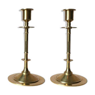 Vintage brass candle holders from Grillby Metallfabrik, set of 2