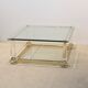 Extraordinary Lucite, Brass and Glass Obelisk Coffee table, 1970s