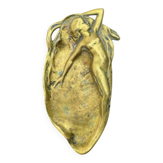 Art Nouveau bronze catchall