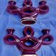 Double Candle Holder Vallauris Vintage Red Burgundy Ceramic Massier Style