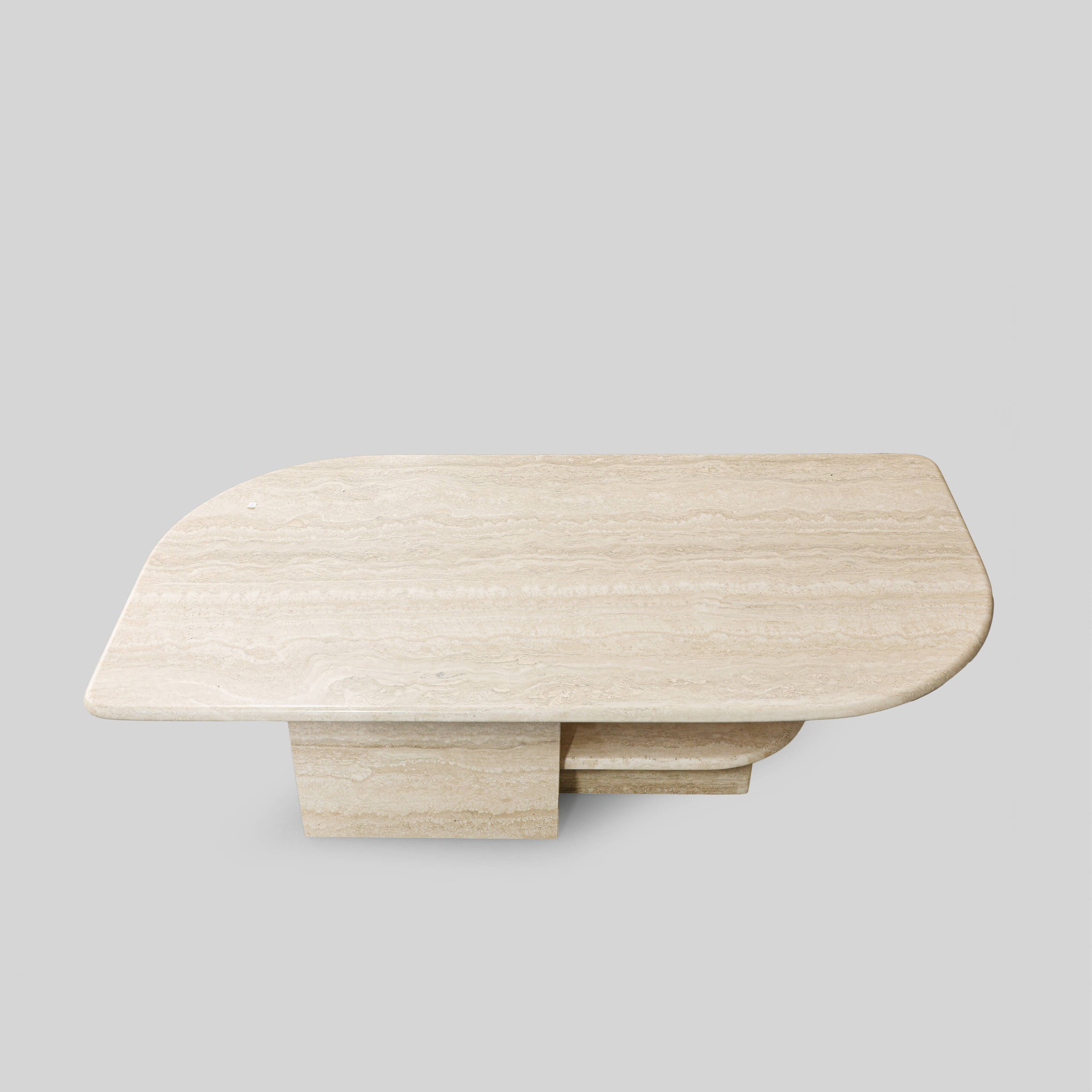 Vintage Italian Travertine Coffee Table, 1970s.