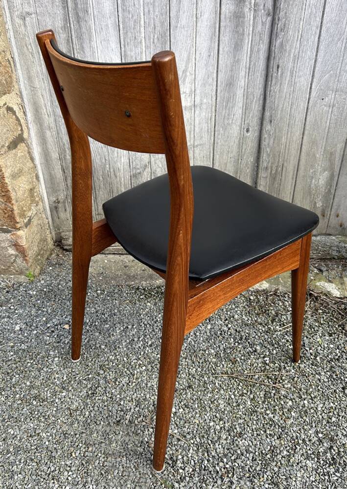 Four teak and black sky chairs, Scandinavian spirit, vintage, 60s