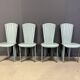 Postmodern green leather dining chairs, 1980s