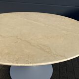 Vintage round Knoll Tulip eettafel (137cm) Marmer