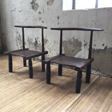 Pair of Ivory Coast chairs 50s