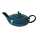 Vintage design teapot – cat model – duck blue glazed ceramic