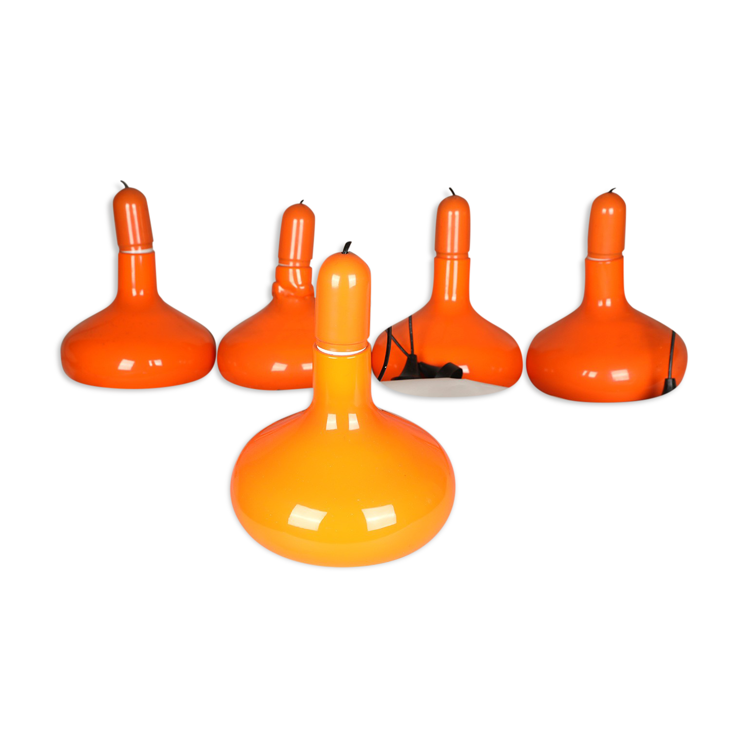 5 orange suspensions by Staff Germany 1970s