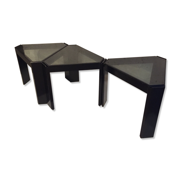 Set de trois tables modulables Cassina 1970