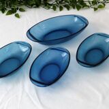 Set de 4 coupelles bleues type Vereco