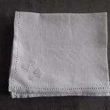7 monogrammed-embroidered old towels:60x50cm