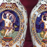Two earthenware vases from Gien late nineteenth century