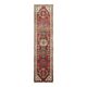 1970s Vintage Turkish Hand-Knotted Wool Cotton Red Runner Rug 90x390