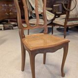 6 Louis XV oak caned chairs