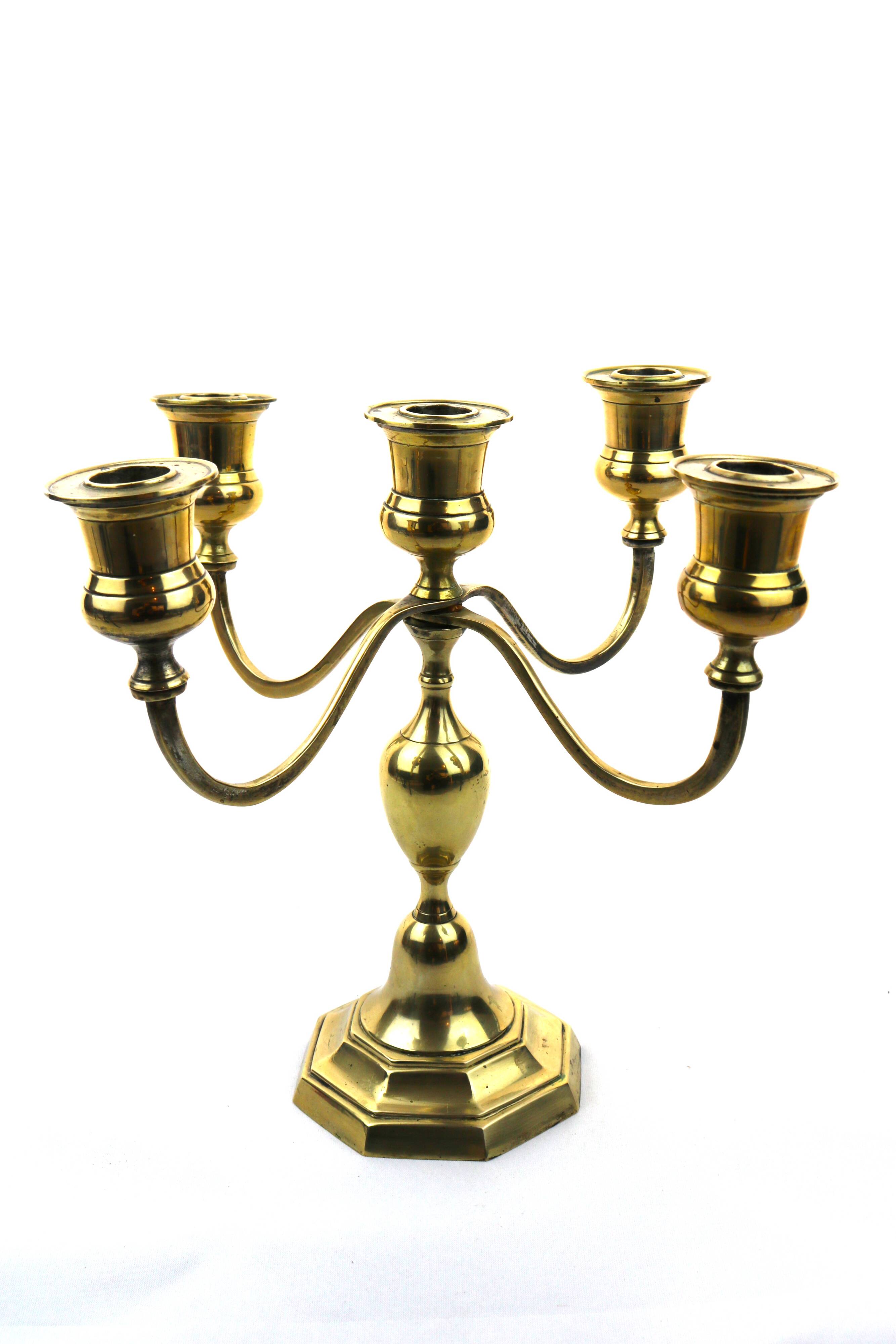 Golden 5-arm candlestick