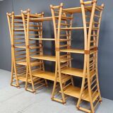 Bibliothèque en bambou, années 1970