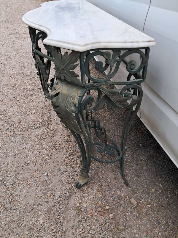 console fer et marbre