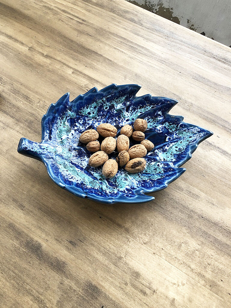 Vallauris blue ceramic sheet dish