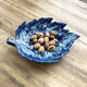 Plat feuille céramique bleue Vallauris