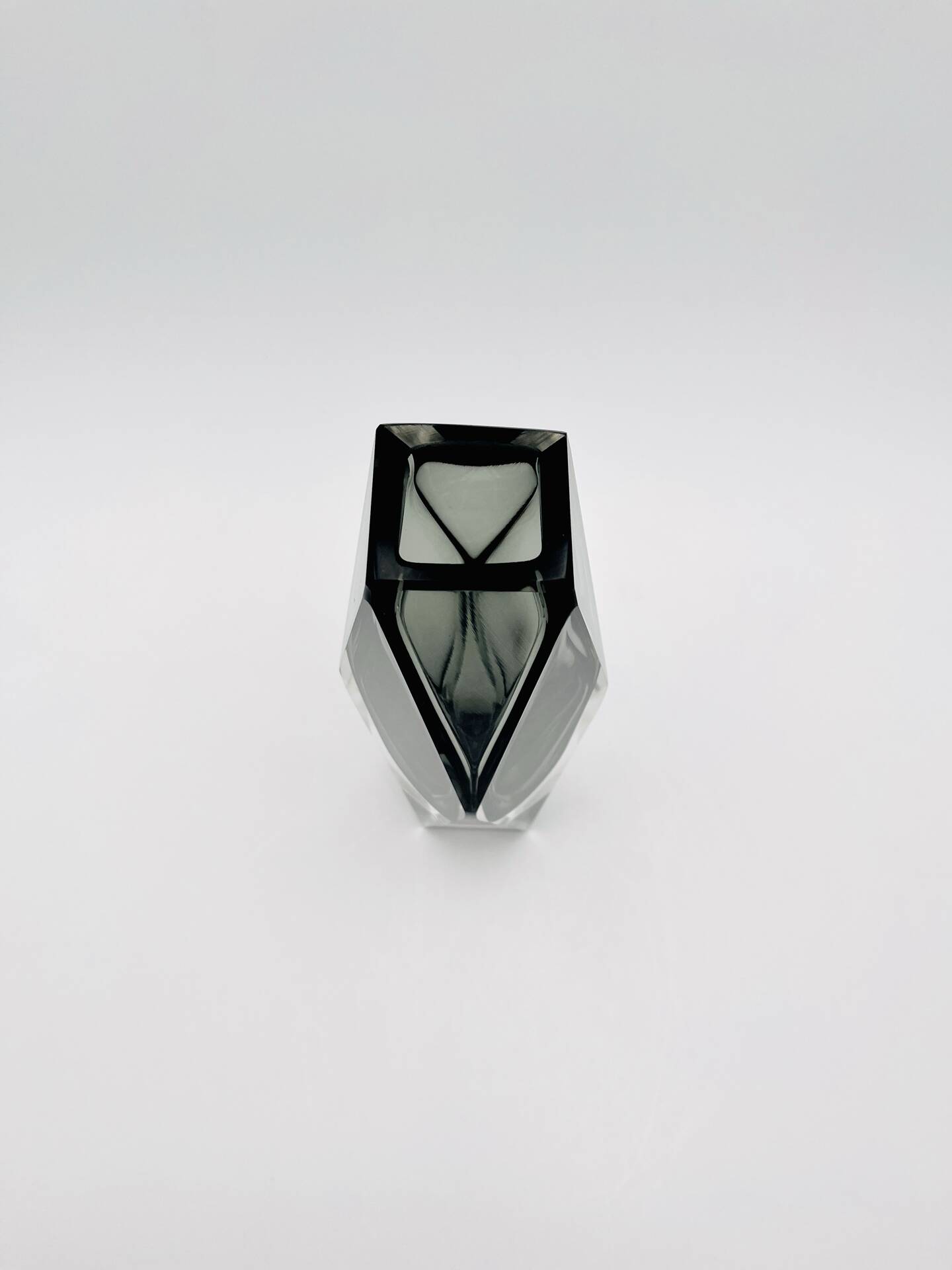 XXL Murano Sommerso Vase Alessandro Mandruzzato 27cm Grey Smoke