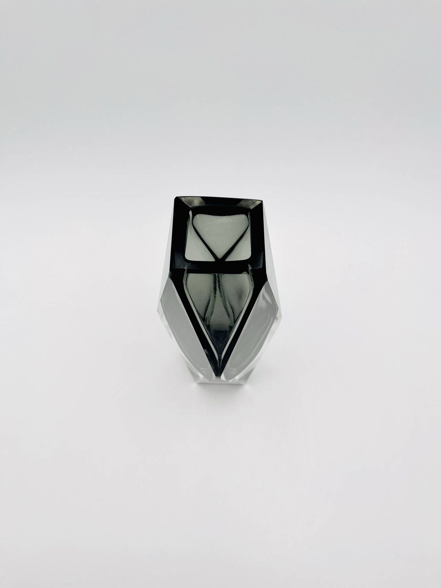 XXL Murano Sommerso Vase Alessandro Mandruzzato 27cm Grey Smoke