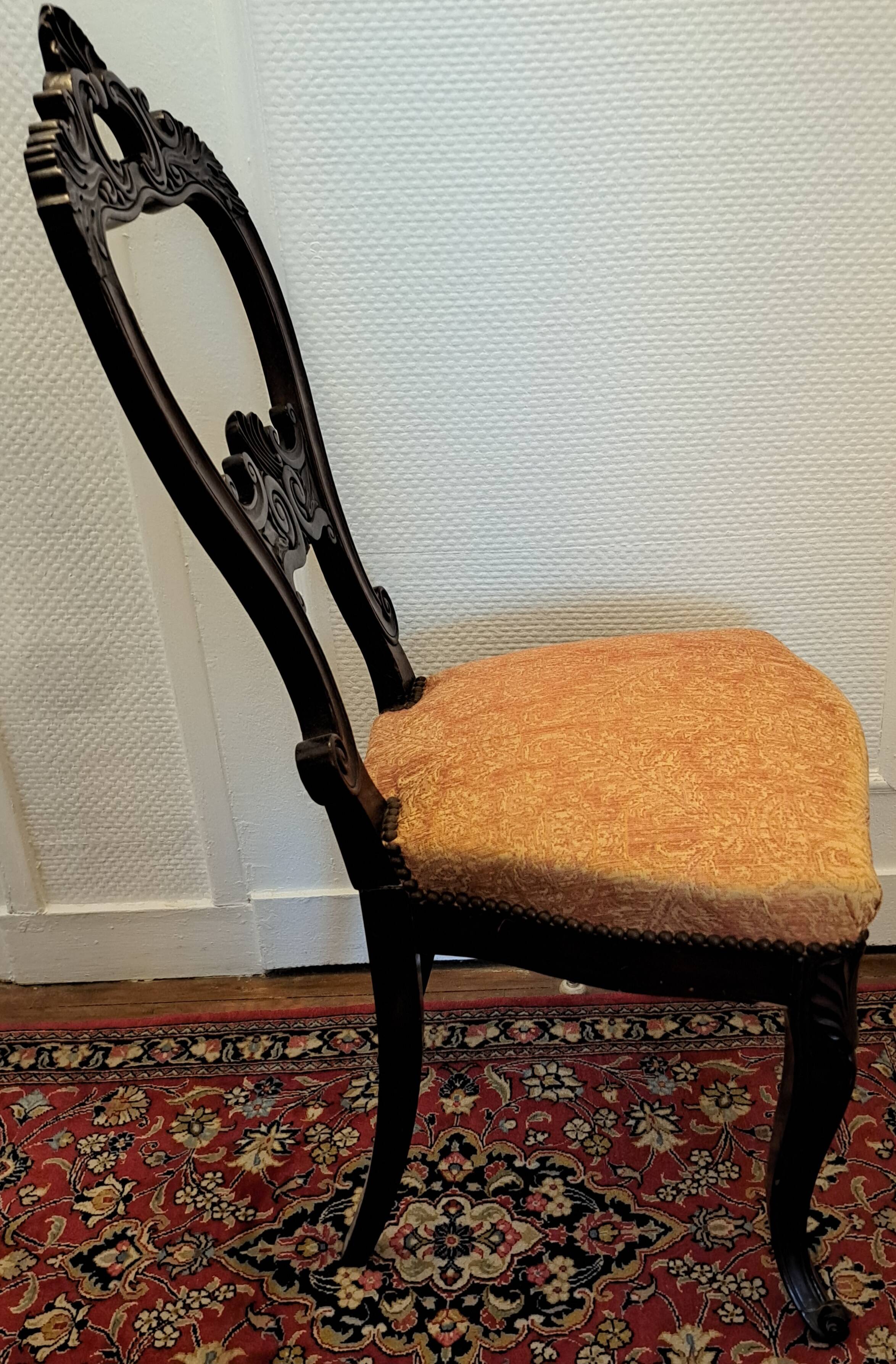 Pair of napoleon iii mahogany chairs
