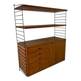Unité murale scandinave vintage en teck danois du milieu du siècle par Nisse Strinning pour String, années 1950