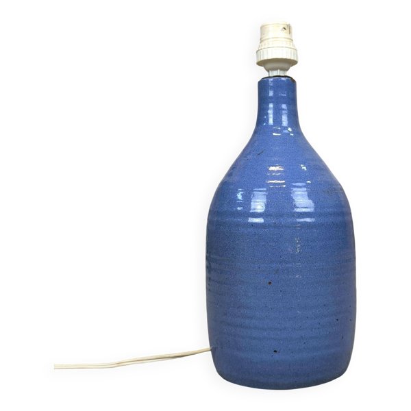Pied de lampe vintage en céramique bleue — Beyit