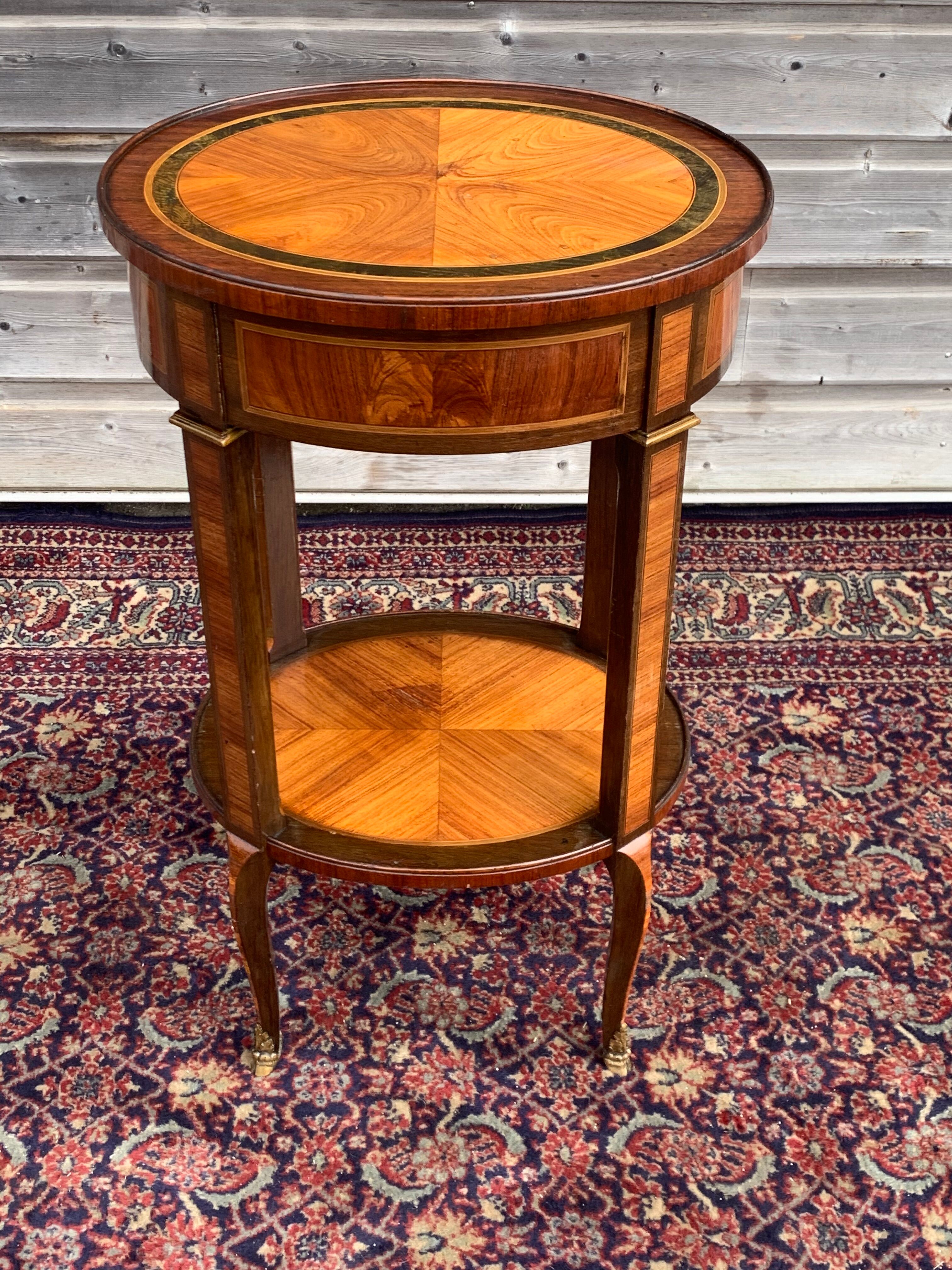 Salon Table In Marquetry Style Transition Period 19th