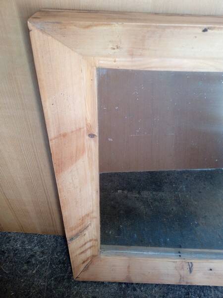 Miroir epais bois brut naturel 82/72cm - 1940